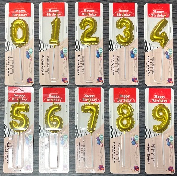 009208 Lumanare aurie cifra 9