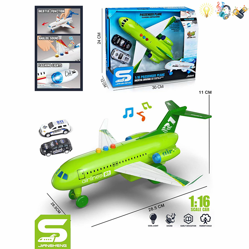 009913 Avion cu inertie cu muzica si lumina