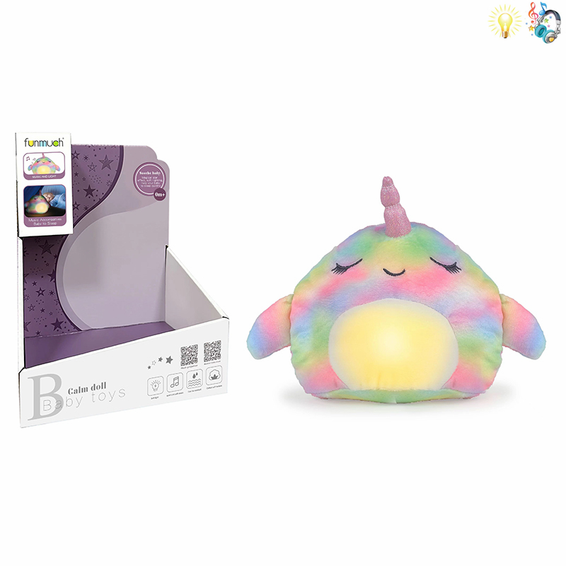 009897 Unicorn din plus cu lumina si muzica