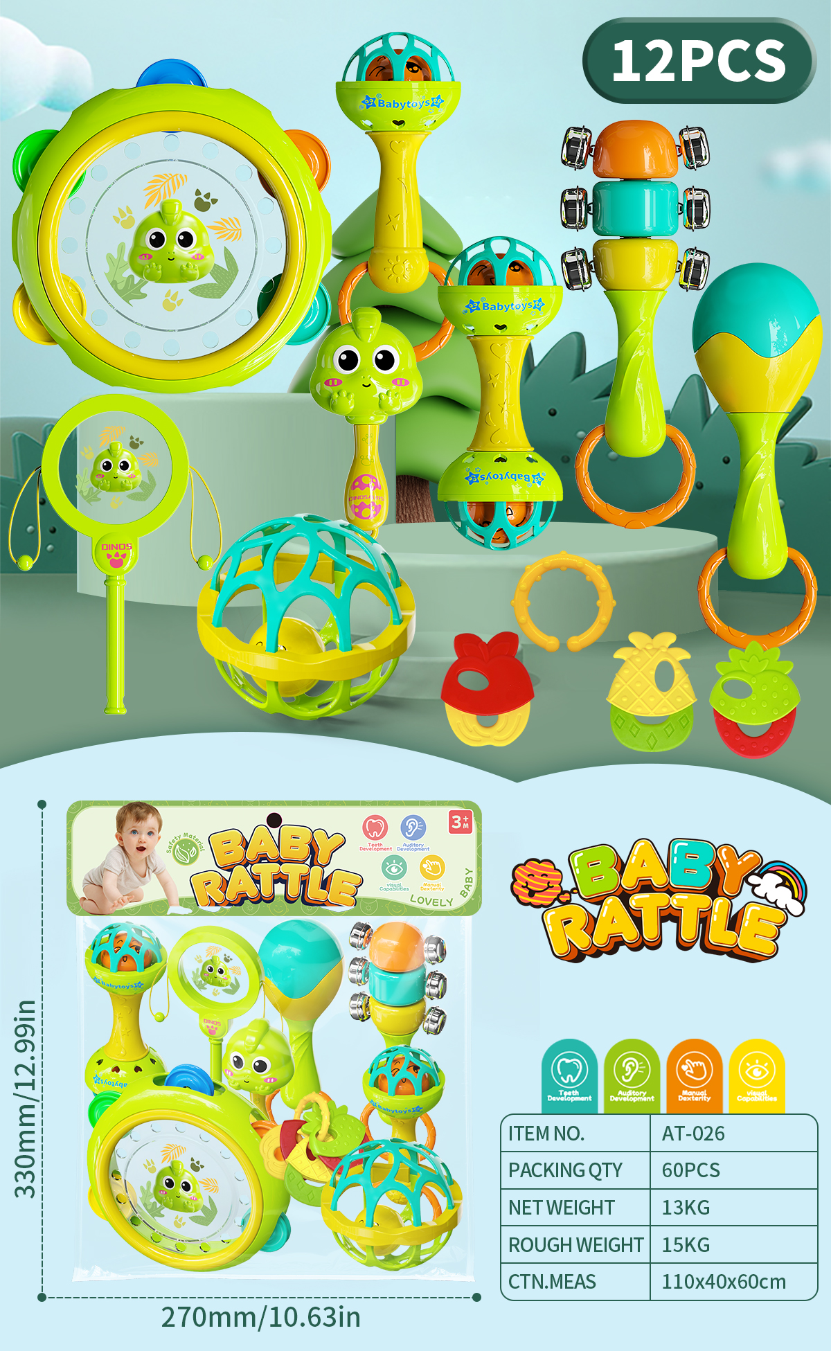 009869 Set jucarii sunatoare Dino 12buc