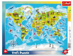000778 Puzzle 25 elem. in rama "Harta lumii"