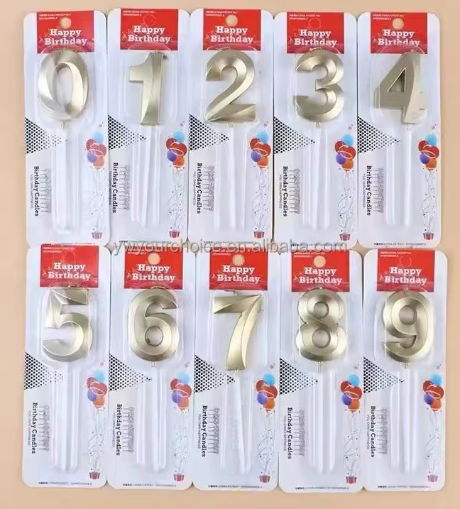 001415 Lumanare gold cifra 8