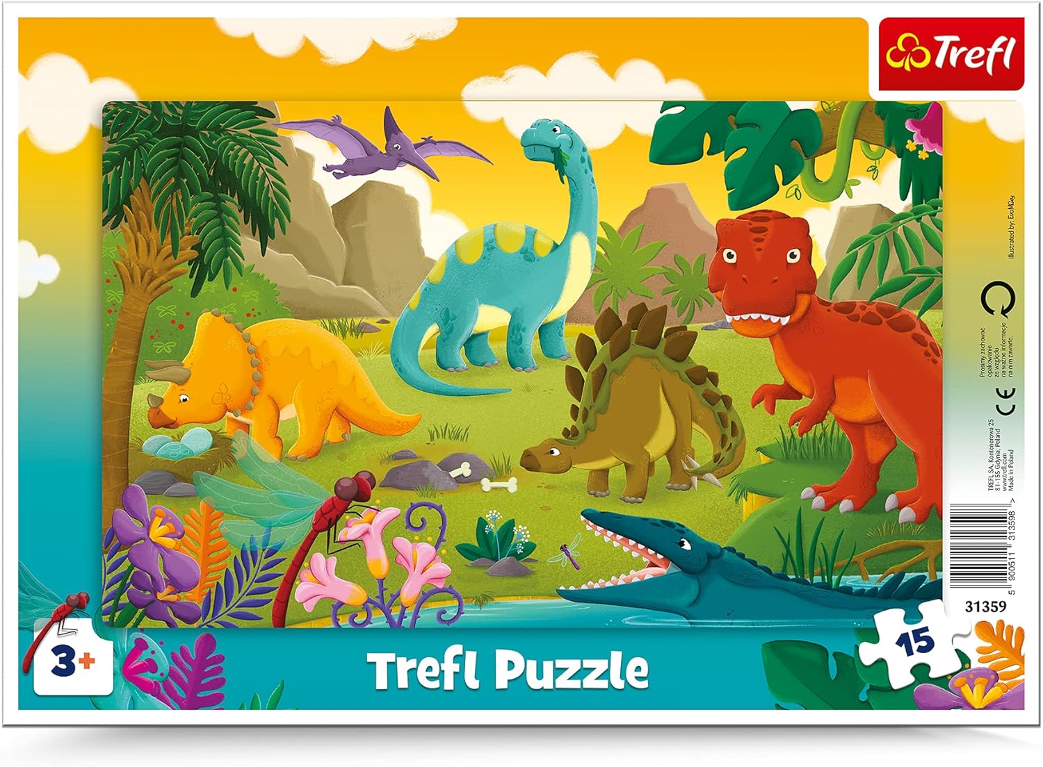 007863 Puzzle 15 "Dinozauri "