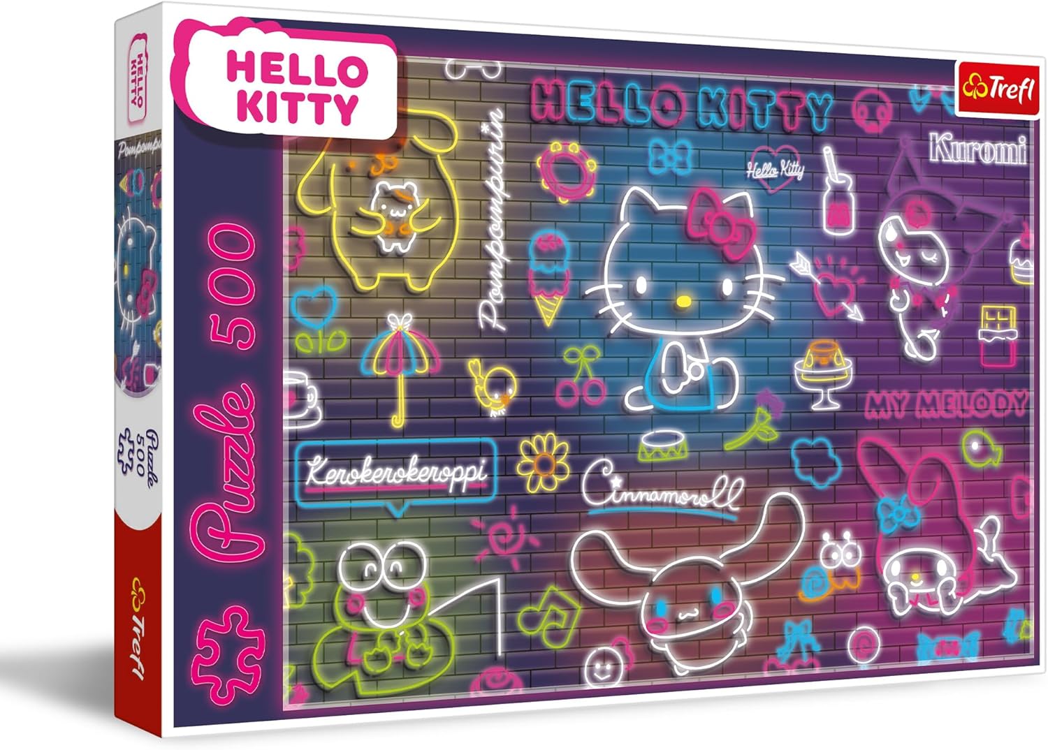 007895 Puzzle 500  "Neon Hello Kitty"