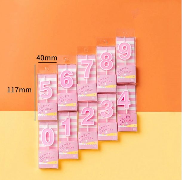 001462 Lumanare roz cifra 5