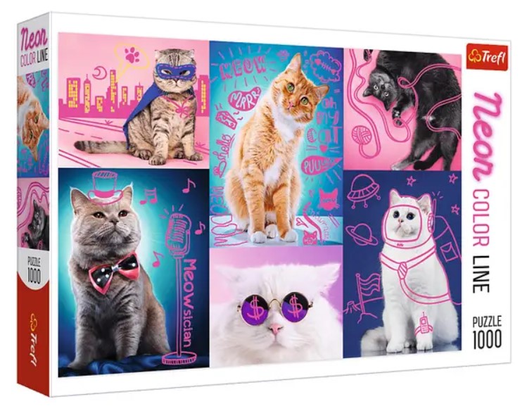 004709 Puzzle 1000 "Pisicute in Neon"