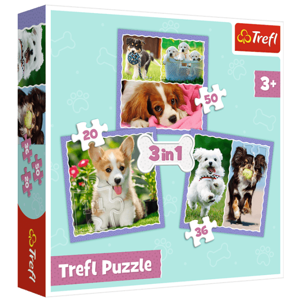 009270 Puzzle 3in1 "Lovely dogs"