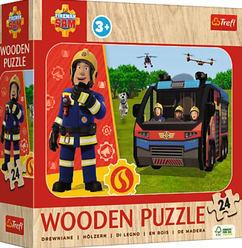 007829 Puzzle din lemn 24. "Pompierul Sam"