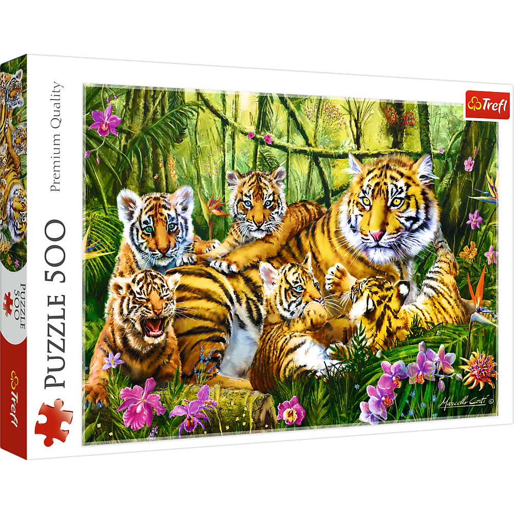 007841 Puzzle 500 "Familie de tigri"