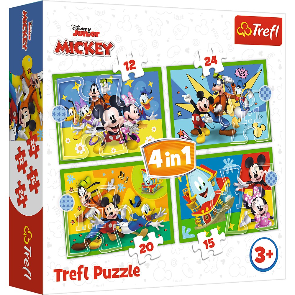 009282 Puzzle 4in1 "Funny happenings of Mickey Mouse"
