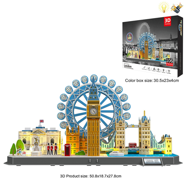 008877 Puzzle 3D London City 106pcs cu lumina