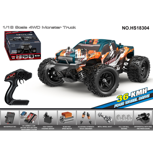 008785 Masina 1:18 cu R/C si acumulator cu lumini