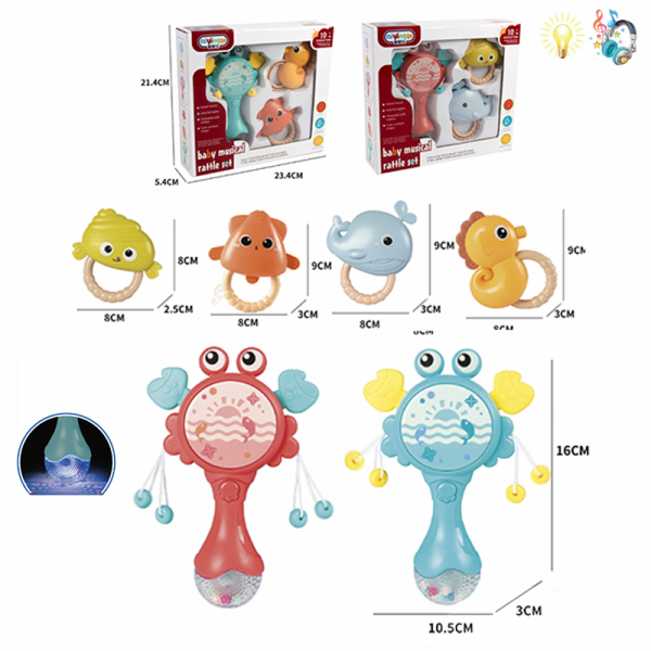 004960 Set jucarii sunatoare cu muzica si lumina (3 pcs)