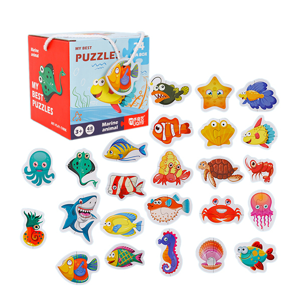 003745 Puzzle din lemn animale marine