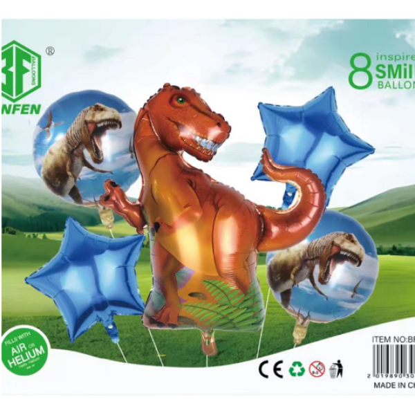 001917 Set baloane din folie - dinozaur (5 piese)