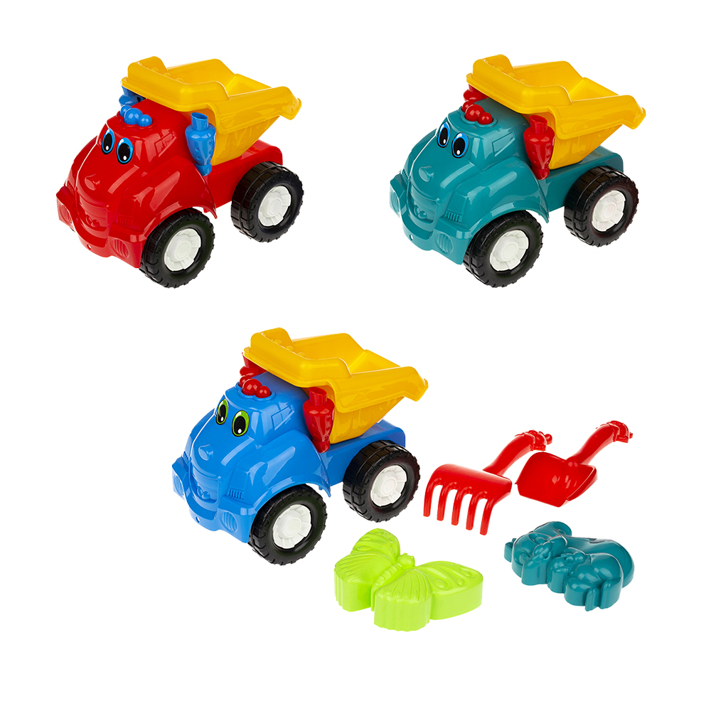 002213 Masina "Smile" cu accesorii pentru nisip (4pcs)