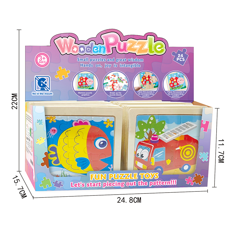 005511 Set puzzle din lemn (24 buc)
