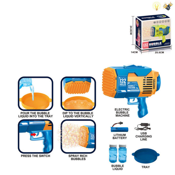 006412 Pistol cu bule de sapun cu lumini cu acumulator