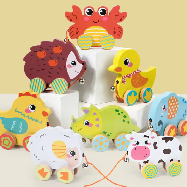 007369 Jucarie cu suport de tragere din lemn