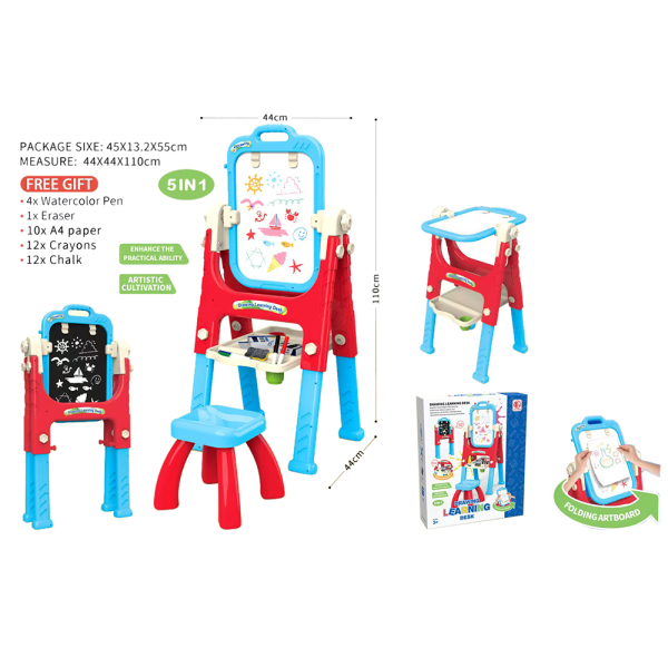 008000 Tabla magnetica 5in1 cu accesori - albastru/rosu