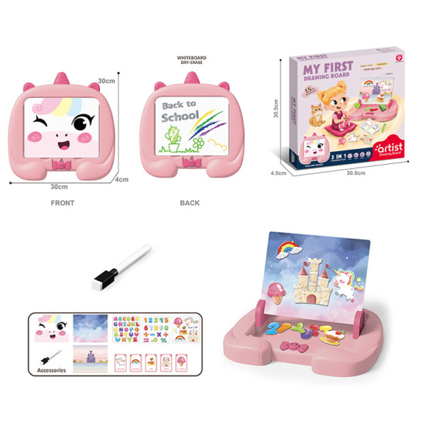 008007 Tabla magnetica Unicorn cu alfabet cu accesorii