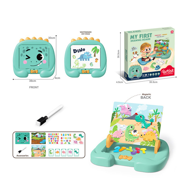 008009 Tabla magnetica Dinosaur cu alfabet cu accesorii