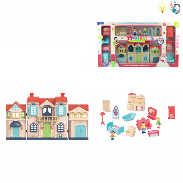 008715 Set casa cu accesorii cu muzica si lumina