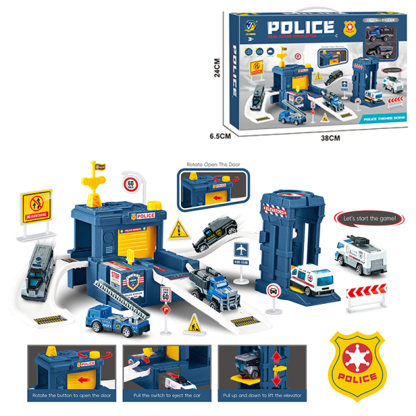 008718 Parcare Politia cu masina din metal