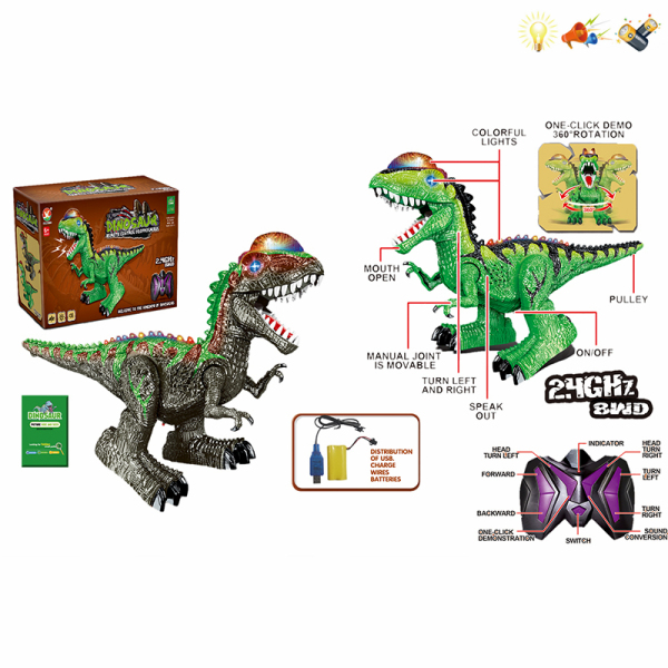 008789 Dinozaur cu R/C si acumulator