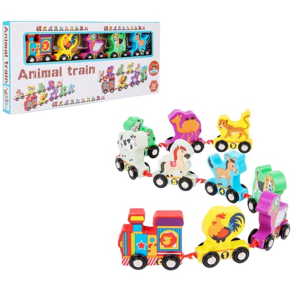 008850 Tren - animale din lemn