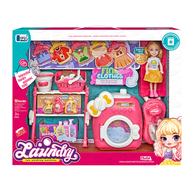 008980 Set papusa cu masina de spalat