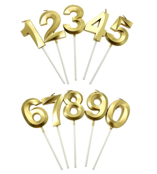 001425 Lumanare aurie cifra 8