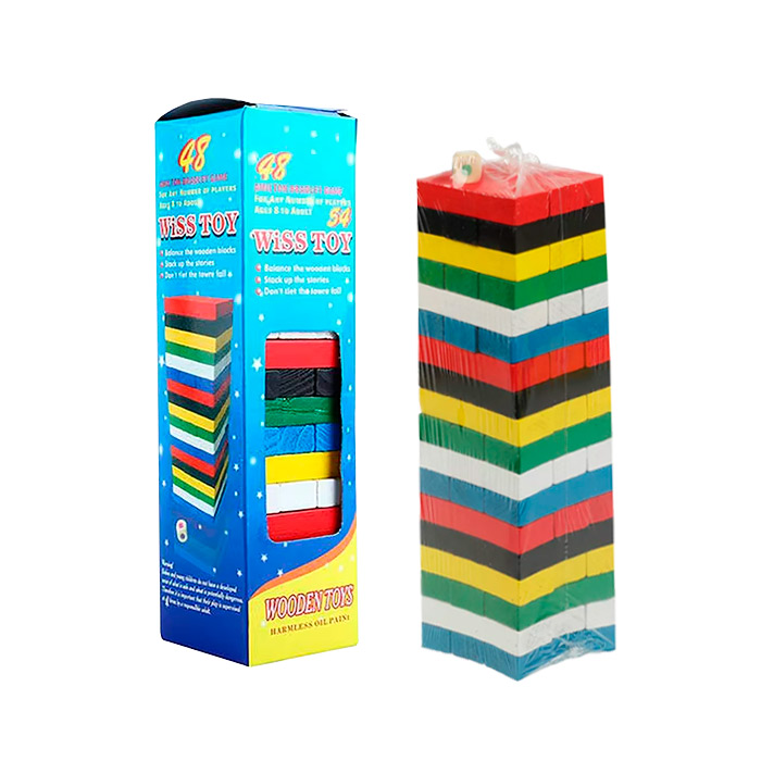 007552 Joc Jenga din lemn colorata 23.5*7.5*7.5