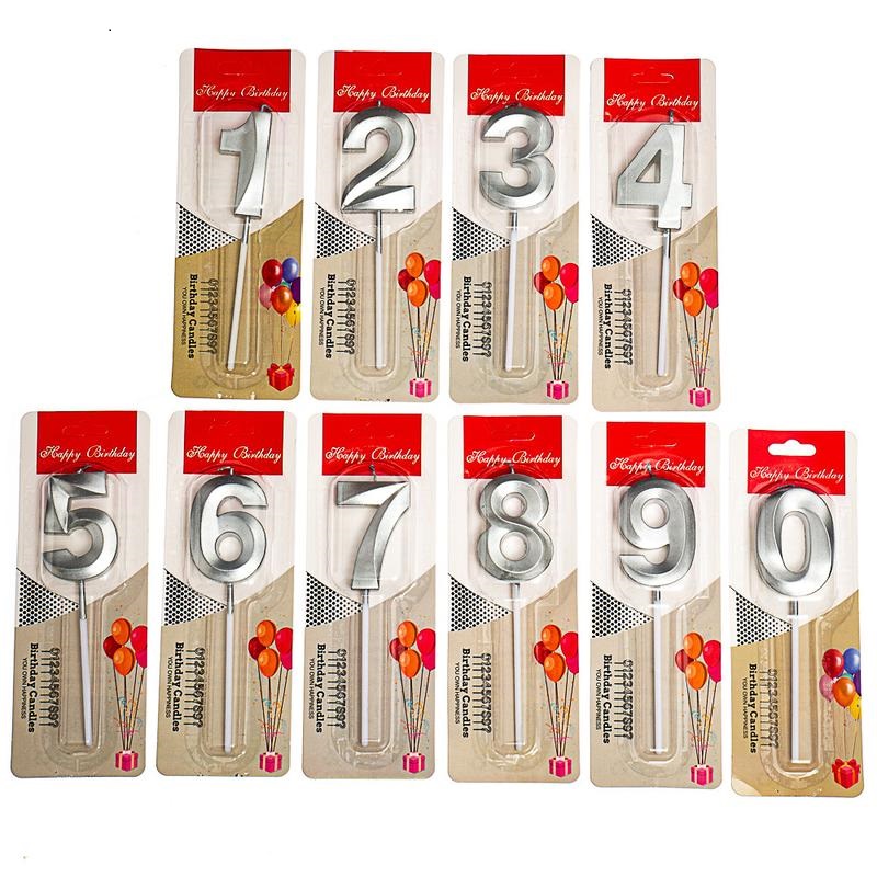 009109 Lumanare argintie cifra 0