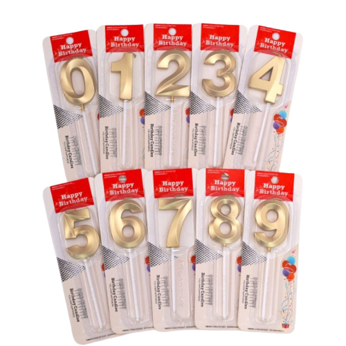 009125 Lumanare aurie cifra 6