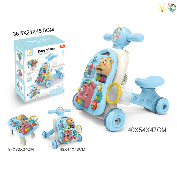 010354 Carucior interactiv 4in1 cu muzica si lumina - albastru