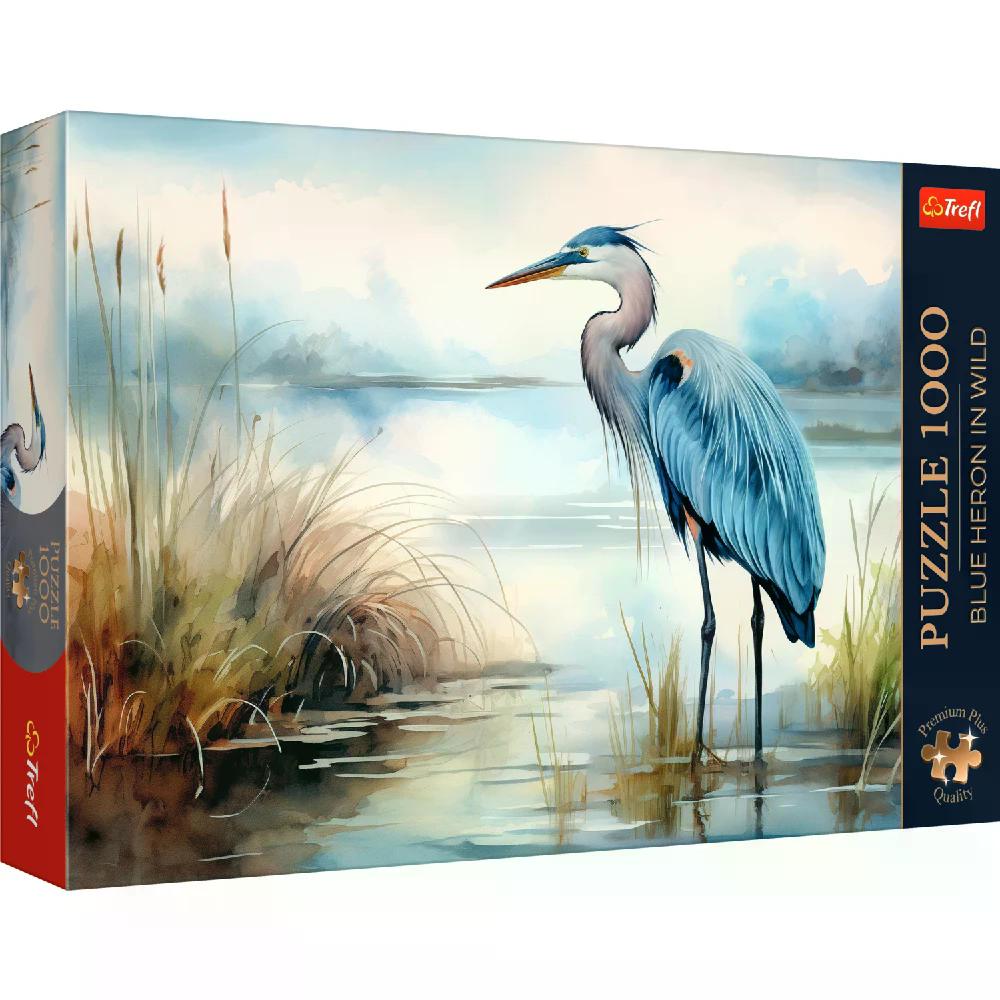 010917 Puzzle Premium Plus 1000 "Stârcul albastru în sălbăticie"