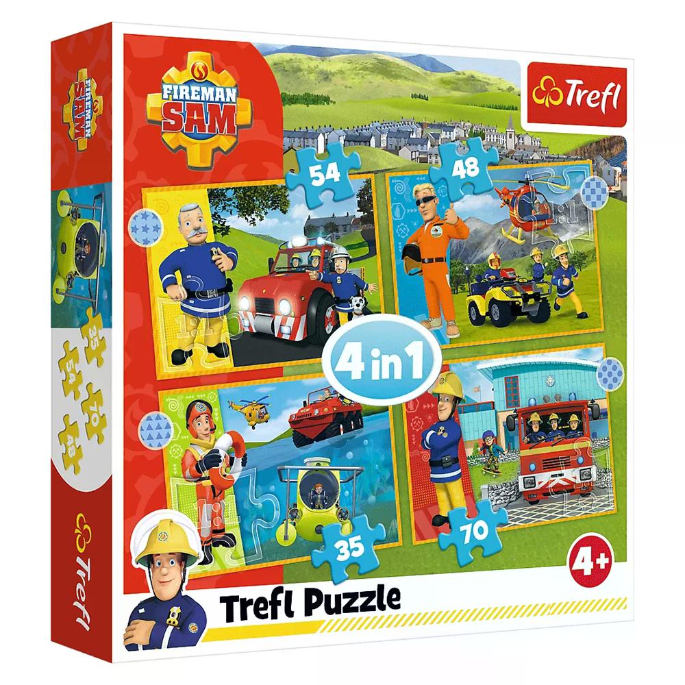 010919 Puzzle 4in1 "Pompierul Sam"