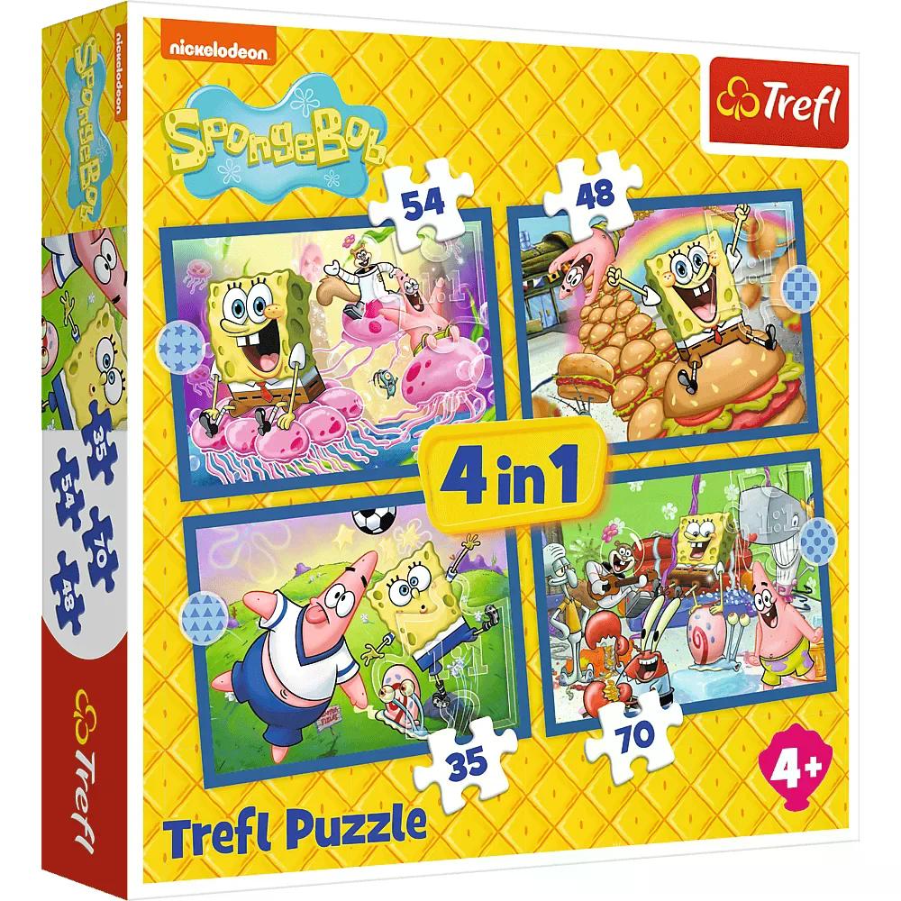 010923 Puzzle 4in1 "Viața subacvatică a lui SpongeBob"