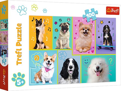 004702 Puzzle 100elem."In lumea ciinilor"