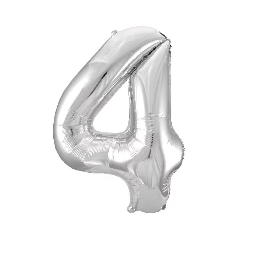 006845 Balon argintiu 102cm cifra 4