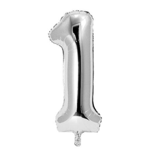 006842 Balon argintiu 102cm cifra 1