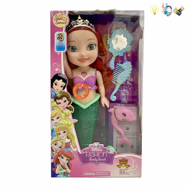 011834 Papusa Sirena vinil cu muzica si lumina